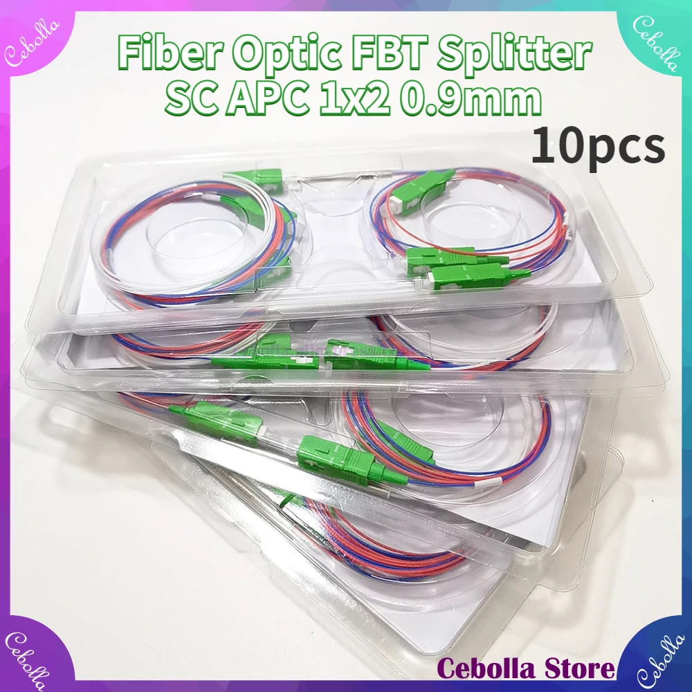 

10pcs Fiber Optic FBT Splitter SC APC 1x2 0.9mm With Connector Unbalanced Coupler Optional Split Ratio 45/55...Customized