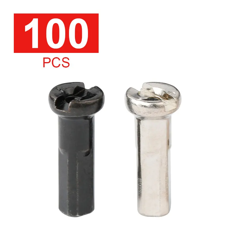

100PCS Brass Spoke Nipples 14G 13G 12G MTB Road Bicycle Wheel E-bike Scooter Rim Caps CU Nuts Copper Parts Coated Silver or Blac
