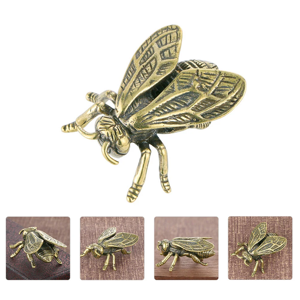 

Insects Vintage Brass Figurine Insect Sculpture Statue Toys Small Figurines Fake Animal Gift Wall Mini Kids Beetle Prank