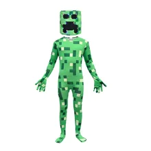 Kids Boys Halloween Costume Game Zentai Bodycon Jumpsuit LED Mask Children Carnival Party Hoodies Pants Cosplay Disfraces