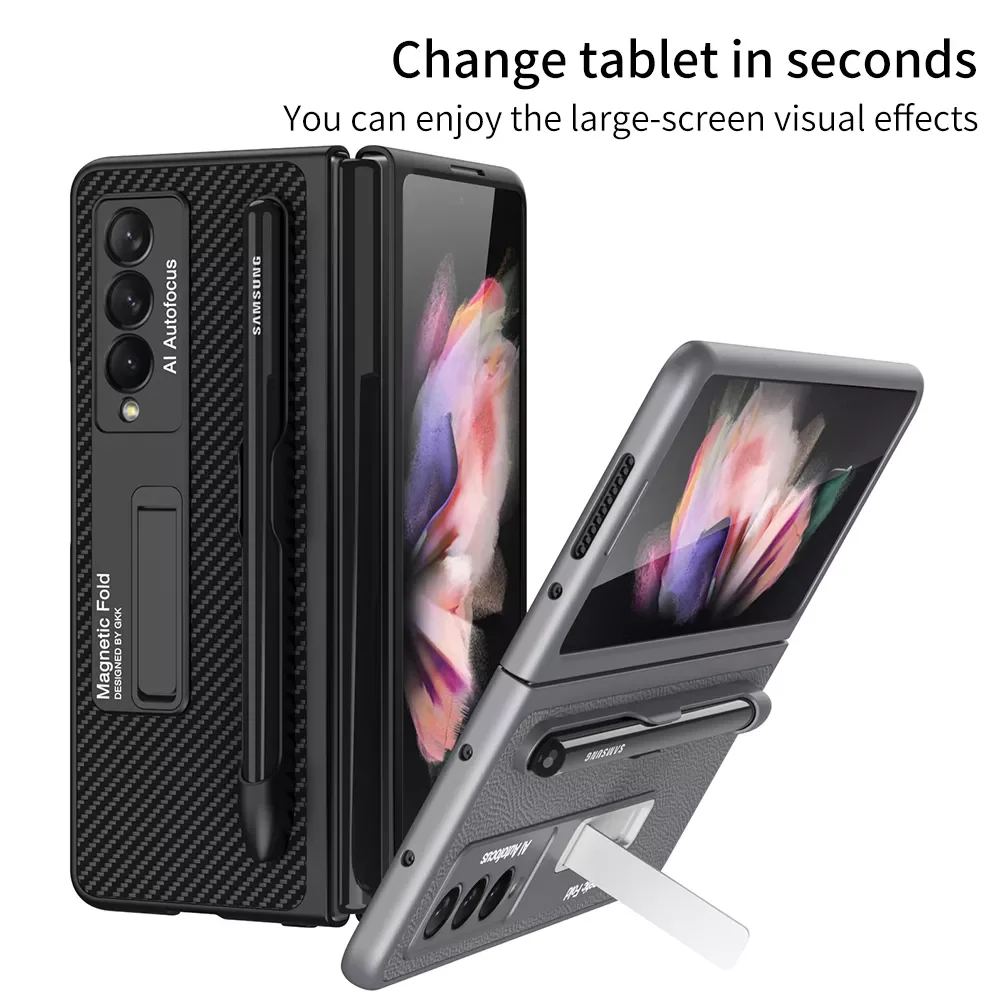 

S Pen Fold Edition with Bracket Kickstand Case for Samsung Galaxy Z Fold 3 Case with Spen Slot Holder Can Choose Buy S Pen