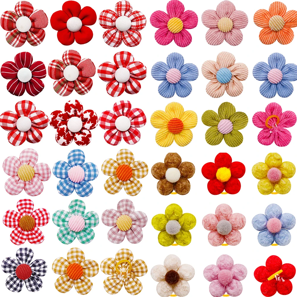 

Rubber For Small Bands 10/20pcs Hair Dog Plaid Bowknot Cat Dogs Hair Mix Colors Bow Dog Supplies Bows Grooming Flower Handmade