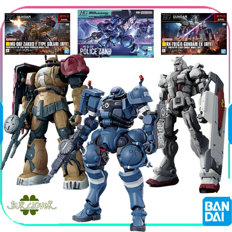 Фото Bandai оригинальный GUNDAM HGUC MSGG POLICE ZAKU RFV 1/144 аниме фигурка в сборе модель игрушки Коллекционная модель украшения подарки №1