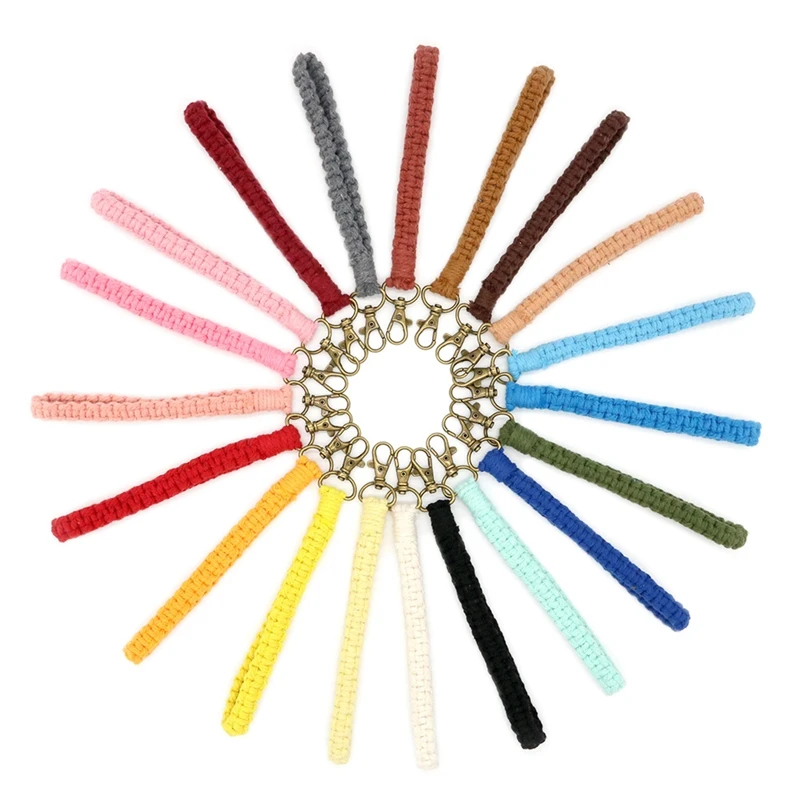 

20 Pieces Macrame Keychain Handmade Boho Accessories Wristlet Keychain For Car Key Bag Pendant Purse Charm Unique Gift