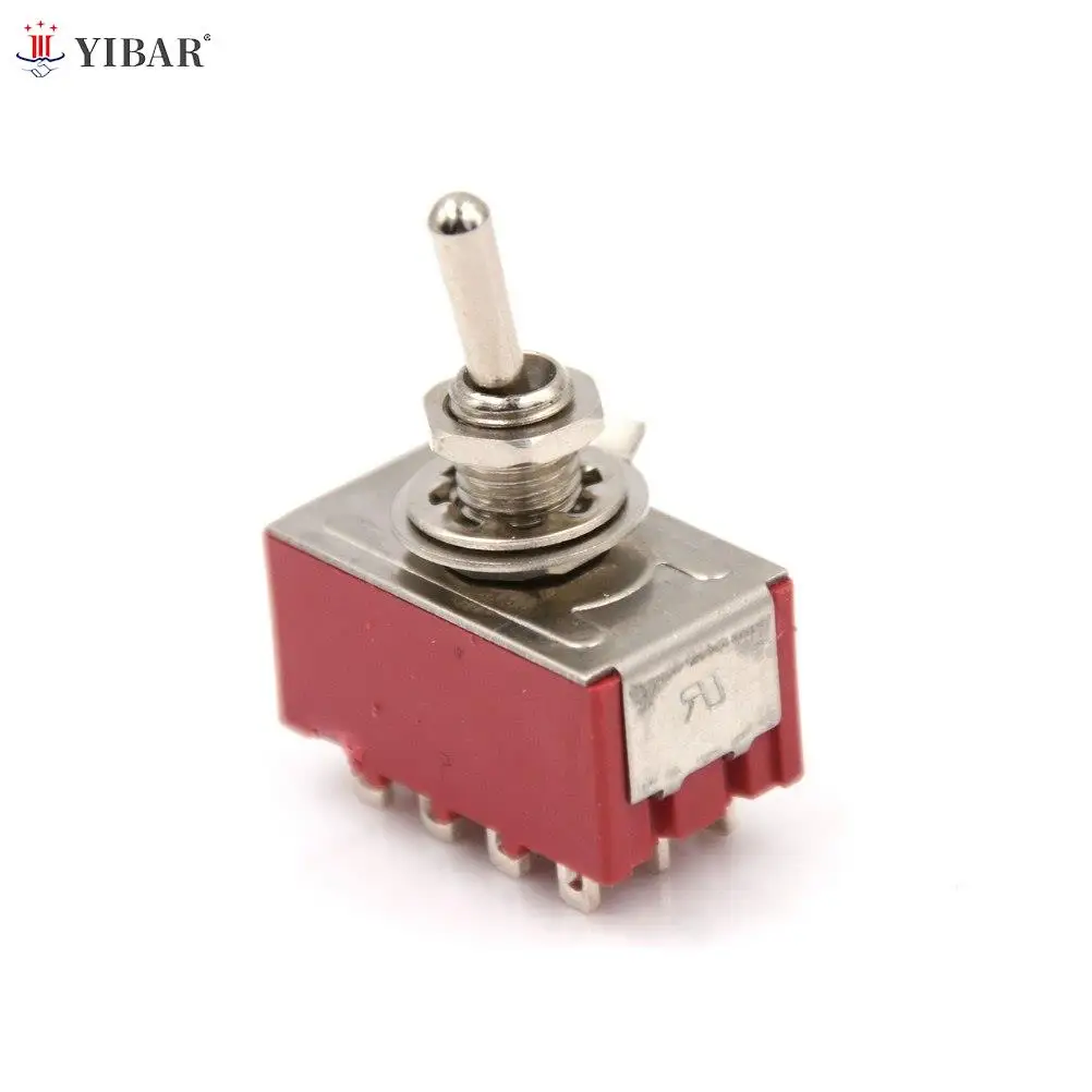 

6A/125VAC 2A/250VAC 12 Pin 4PDT ON/ON 2 Position Mini MTS-402 Toggle Switch High Quality