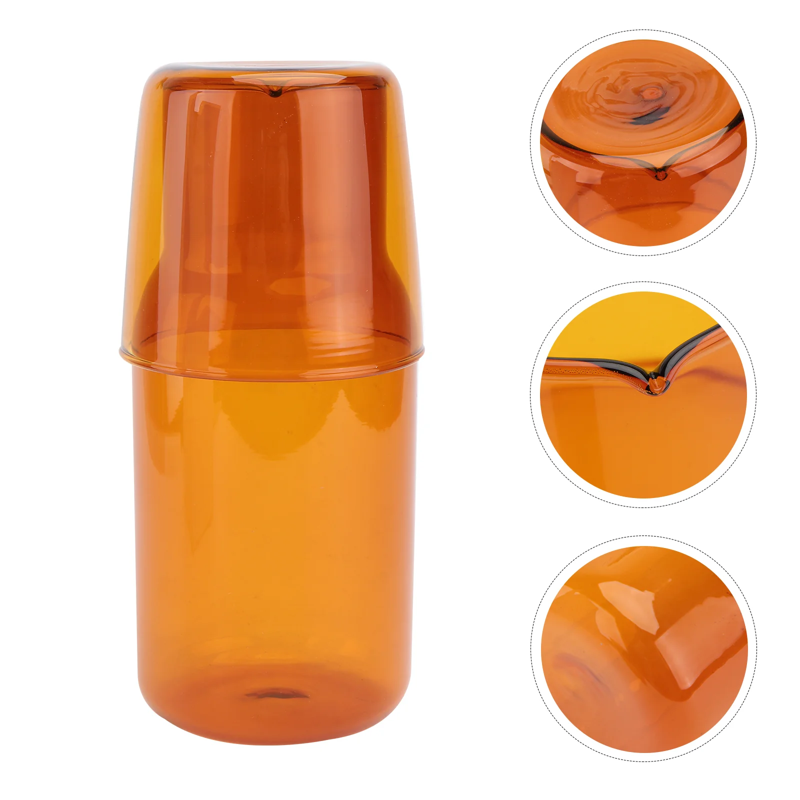 

Water Glass Cup Bedside Pitcher Night Bottle Mouthwash Set Drinking Tumblerwith Nightstand Glasses Beverage Jug Dispensercold