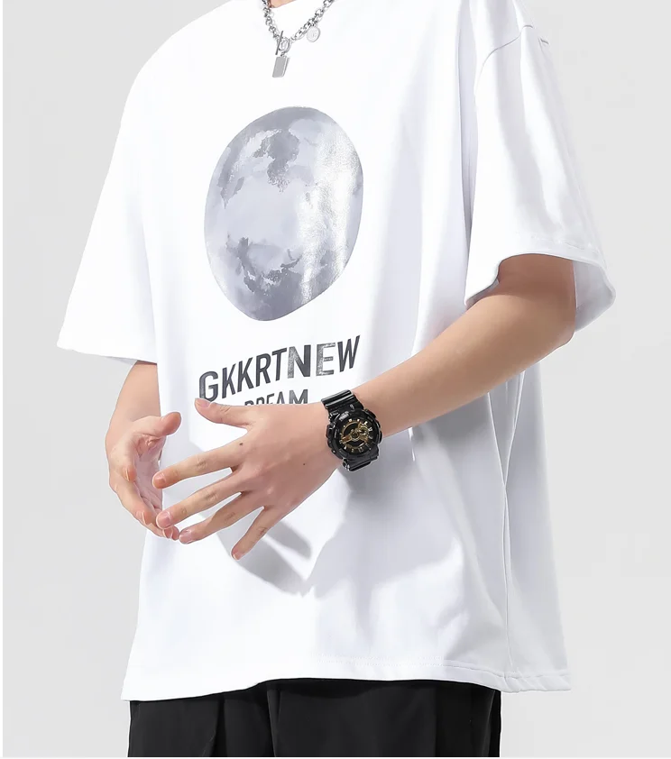 

Мужская Летняя брендовая трендовая тонкая хлопковая футболка с коротким рукавом M4999, новые мужские топы