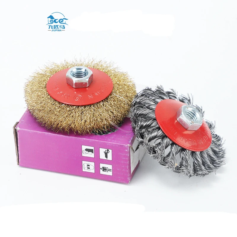 Проволочный диск изогнутый диагональ 4 дюйма 5 дюймов для шлифовки удаления