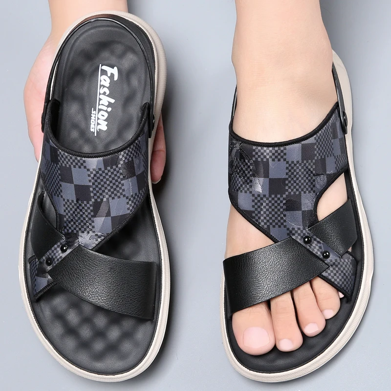 Сандалии для мужчин мягкие новые летние внешняя одежда дышащие шлепанцы как