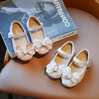 crystal bow childrens shoes 2022 spring and autumn fashion single shoes simple sequins stars girls princess shoes