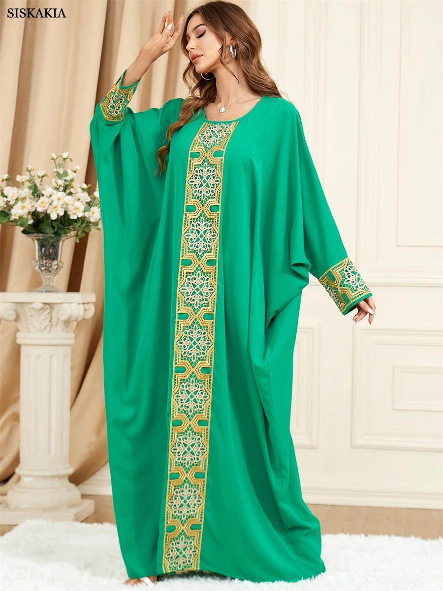 

Марокканские Caftan королевские женские Дубай абайя винтажные вышитые негабаритные мусульманские платья женские Jalabiyat для Eid