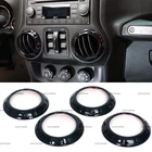 Передняя панель автомобиля AC Крышка вентиляционного отверстия кондиционера отделка кольцо декоративная наклейка для Jeep Wrangler JK 2007-2017 автомобильные аксессуары