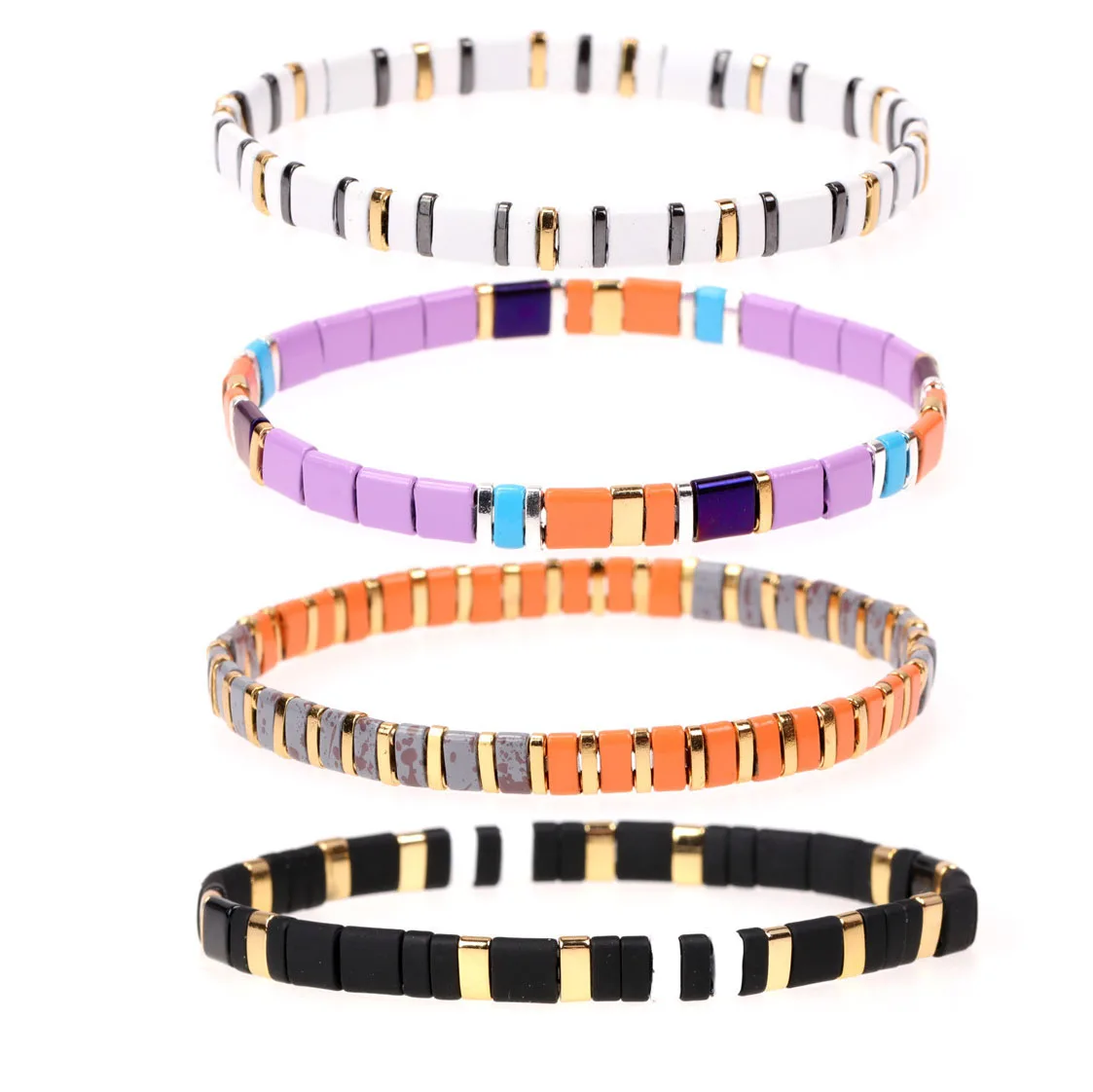 

Enamel Rainbow Miyuki Tila Beads Bracelets for Women Charm Bangles Jewelry Handmade Beaded Distance Bracelet Woman