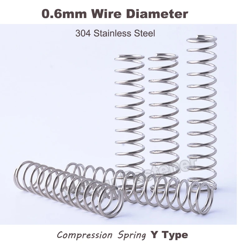 Купи 0.6mm Wire Diameter Compression Spring Y Type 304 Stainless Steel Y-type Small Compression Spring Cylidrical Coil Spring Steel за 73 рублей в магазине AliExpress