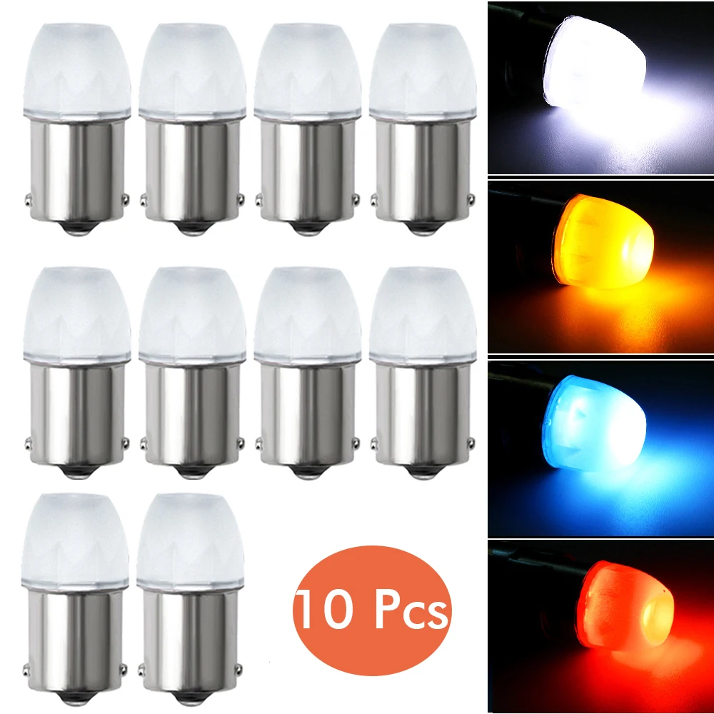 

10Pcs P21W P21 5W LED Bulb 1156 1157 BA15S BAY15D Led Car Signal Lamp R5W R10W DRL Daytime Running Light Auto DC 12V 24V Amber