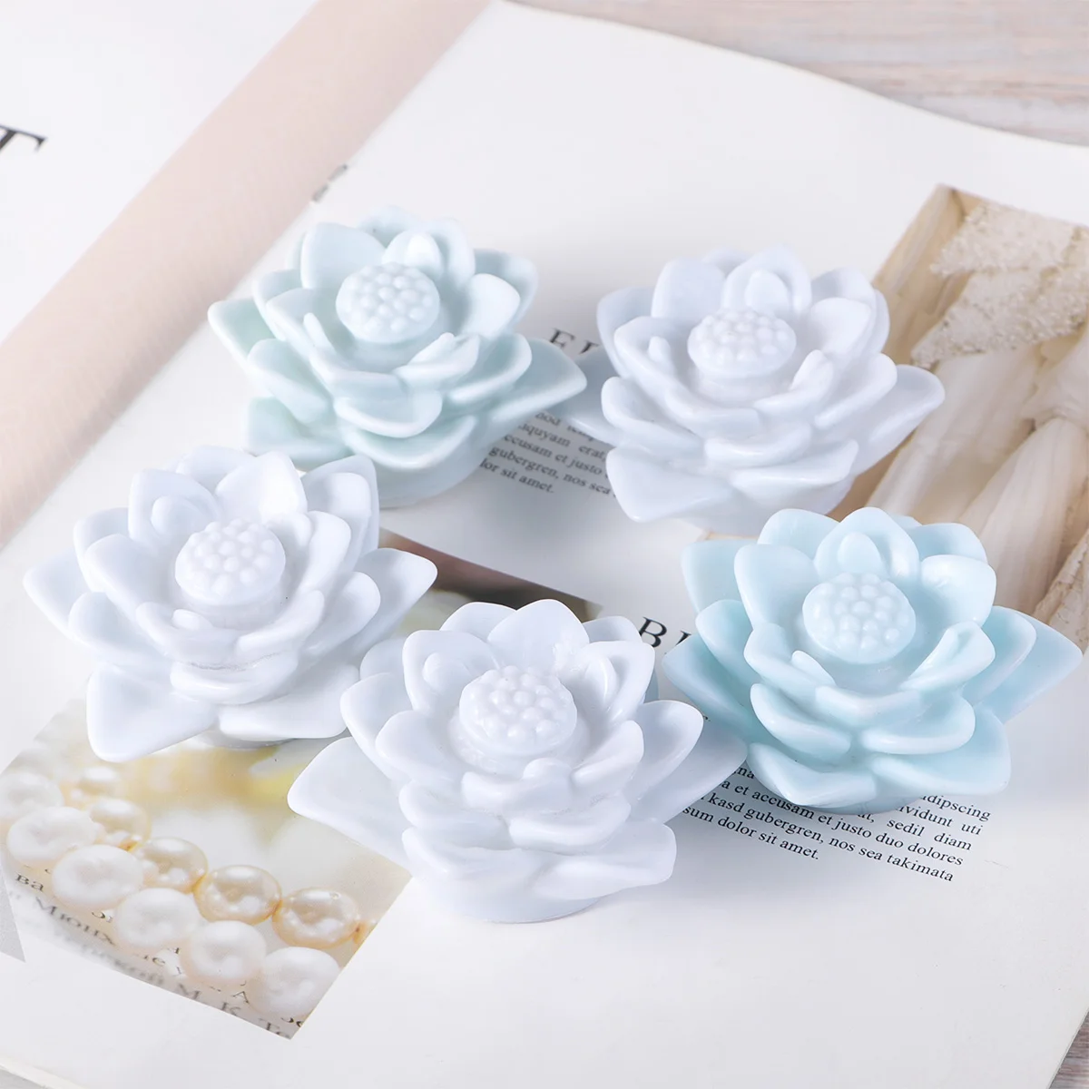 

5 Pcs LED Lotus Light Night Lights Decor Lantern Floating Home Decoration Lily Flower Solar