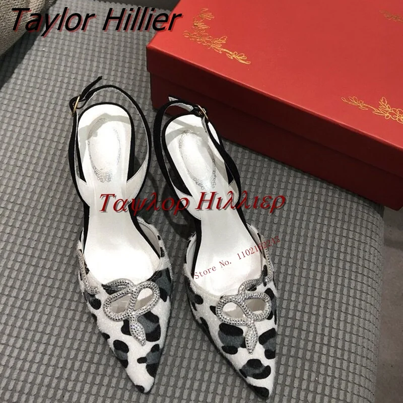 Туфли-лодочки с леопардовым рисунком тонкий каблук сандалии ремешком модные