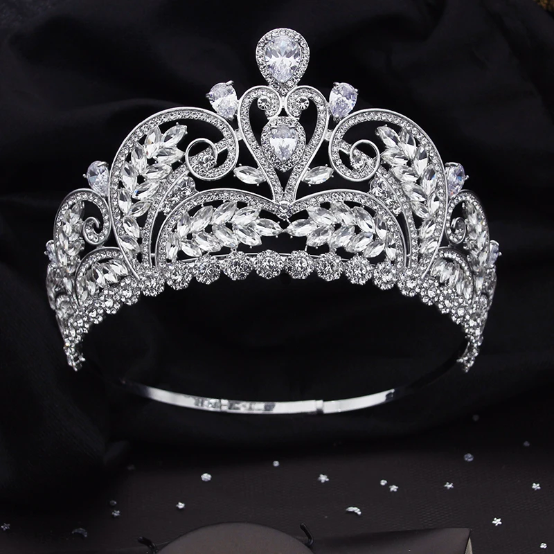

Великолепная циркониевая корона для невесты королевская круглая диадема Роскошные тиары для невесты для выпускного свадебного платья Юве...
