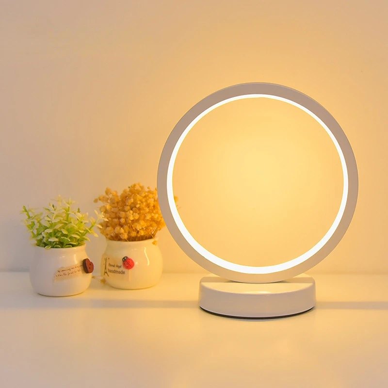 

Led Circular Table Lamps Desk Lights for Living Room Bedroom Bedside Lamp Remote Control Dim Function Night Light Home Decor