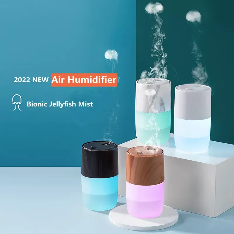 

2022 NEW Humidifier Jellyfish Aromatherapy Humidifiers Diffusers 360ML USB Diffuser with Colorful Night Light Humidificador