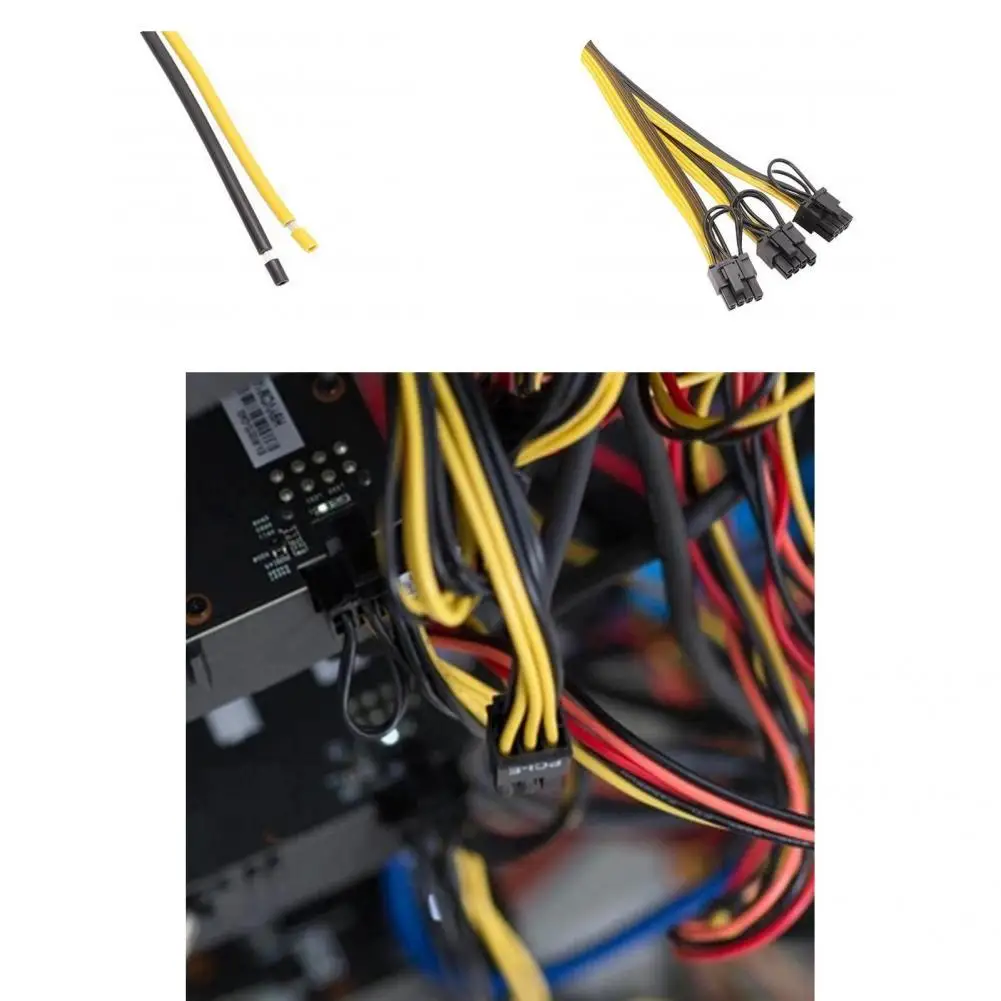 

High-quality Portable Long Lifespan 6+2P 8 Needle Three Splitter Data Cord PC Accessories Power Cable Power Cord