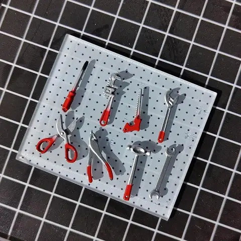 1/64 Диорама Автомобильный гаражный подъемник Портальный реалистичная мебель Инструменты для авторемонта Инструмент для обслуживания Сцена Модель Масло Ведро Контейнер Инструмент