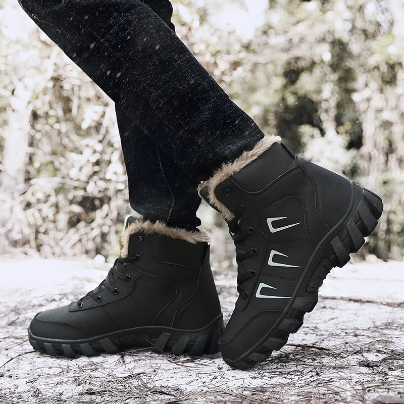 Winter Sport Shoes For Men Super Warm Hunting Tourism Mountain Shoes Leather Tactical Boots Military For Women Zapatillas Hombre