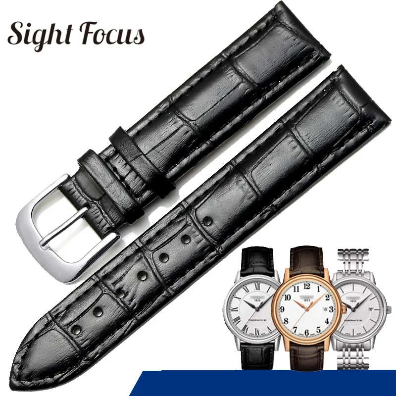 

14mm 19mm Cowhide Leather Watch Strap for Tissot Carson T085 Seastar Watch Bands Black Brown Belts Bracelets Gold Silver Buckle