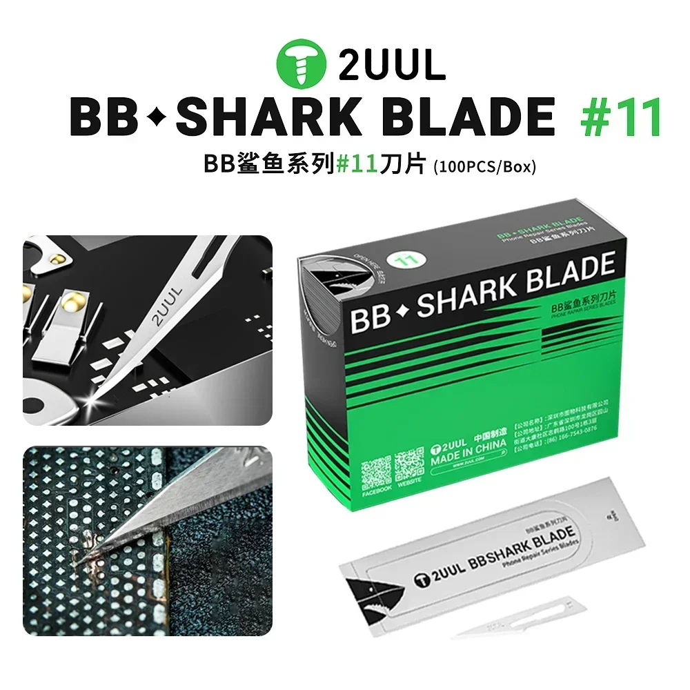 Фото 2UUL DA18 BB SHARK BLADE # 11 100 шт., легкий отрывной дизайн, быстрый доступ для ремонта мобильных телефонов, разборки, режущий инструмент №1