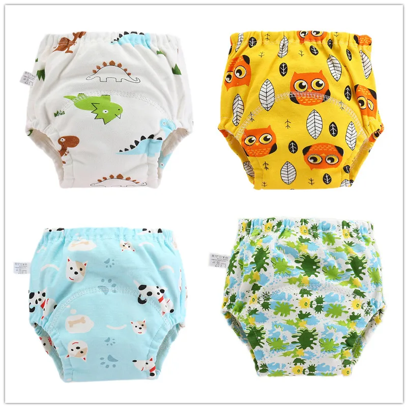 4 шт./Лот Детские хлопковые тренировочные штаны трусы водонепроницаемые тканевые