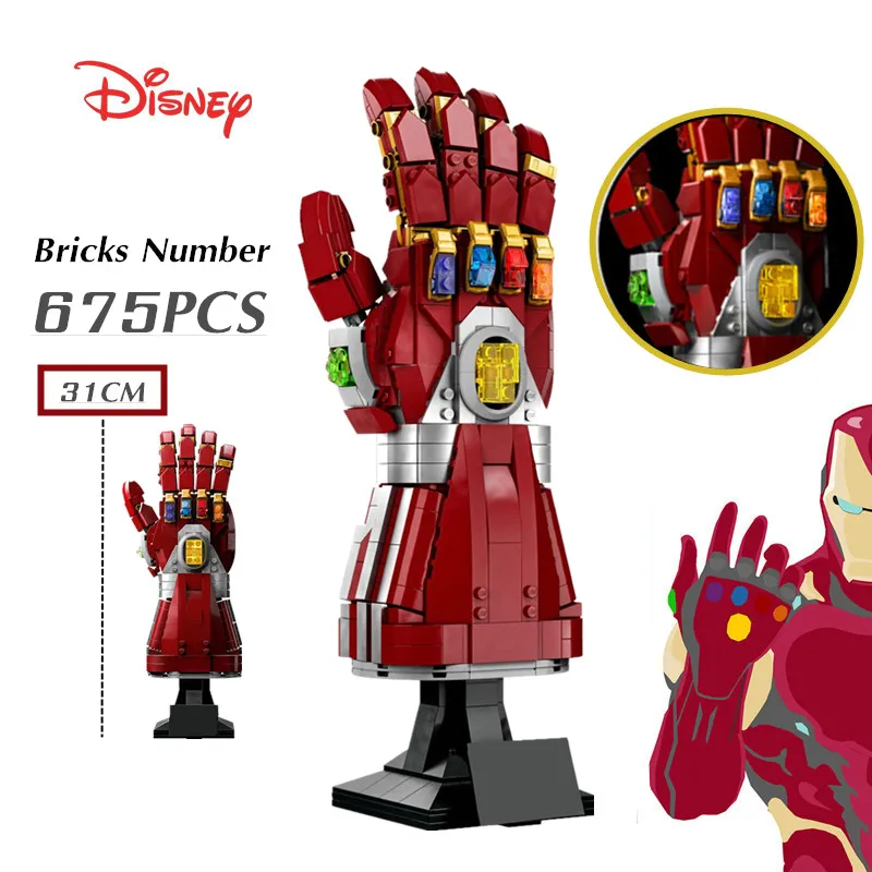 

Disney Marvel Avengers Toy Ironman Infinity Gauntlet Heroes Glove Fit 76223 Model Building Block Brick Kid Gift Boys Set