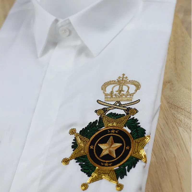High Quality Luxury Shirt Men 2022 Spring Autumn Embroidery Fashion Men's Fitted Cotton Men Shirts Men's Casual Business Shirts