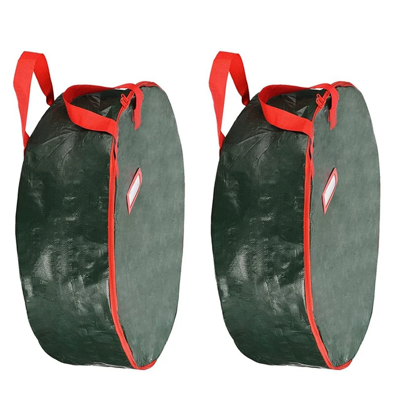 

2PCS Santa Bag Direct Suspend Wreath Storage Bag Christmas Tree Storage Bag Dustproof And Waterproof Storage Bag 24 Inch