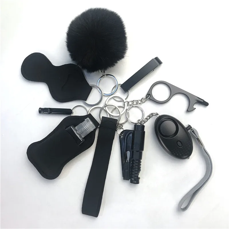

10Pcs-12Pcs/SET Self Defense Keychain Portable Girls' Self-Protection Keychain for Women Alarm Safe Key Ring Best Anti-wolf Gift