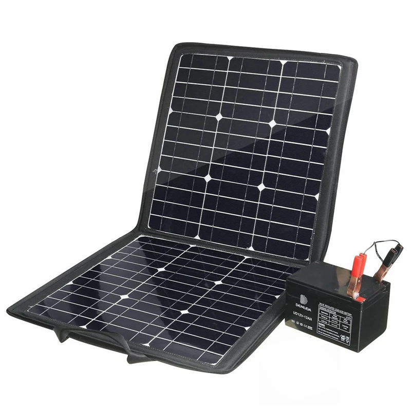 

100W Portable Foldable Solar Panel Folding Bag USB+DC Output Solar Charger Solar Charging Device Outdoor Power Supply