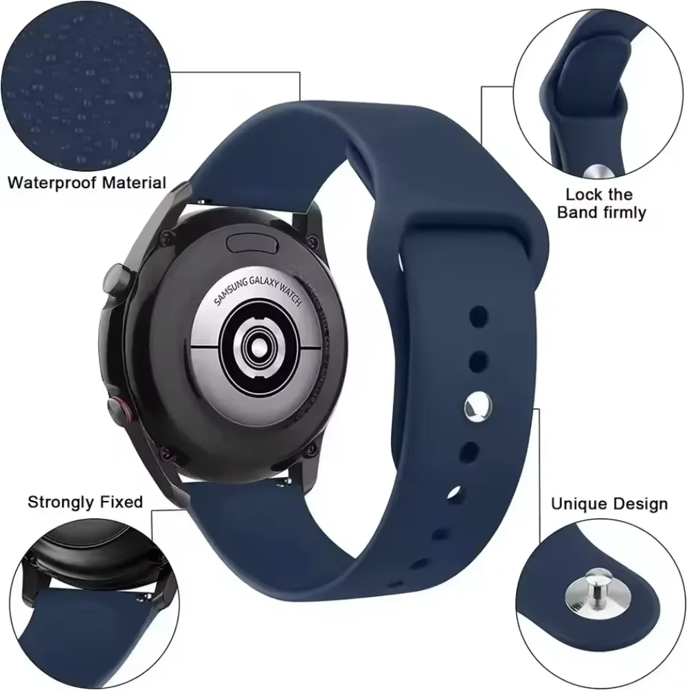 Фото Силиконовый ремешок 18 мм, 20 мм, 22 мм для Xiaomi Watch 5 S4 41 мм, Realme Watch 5 S, браслет для Oneplus Watch 3 43 мм Lite, OPPO S X2 Mini №5
