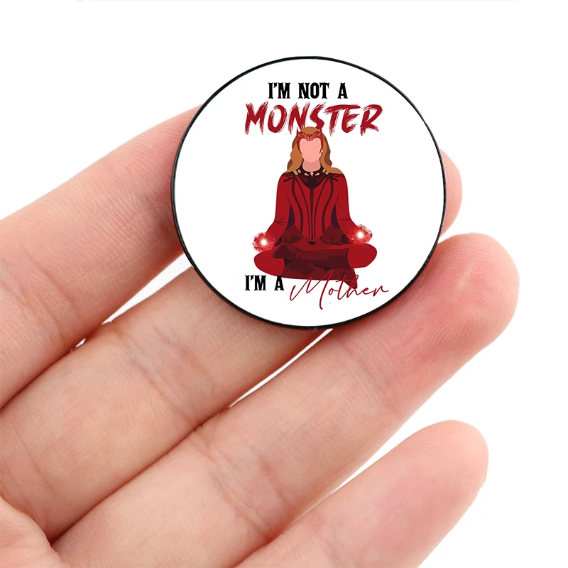 I'm Not A Monster I'm A Mother Wanda scarlet witch Pin Brooches Shirt Lapel teacher tote Bag backpacks Badge gift pins for women