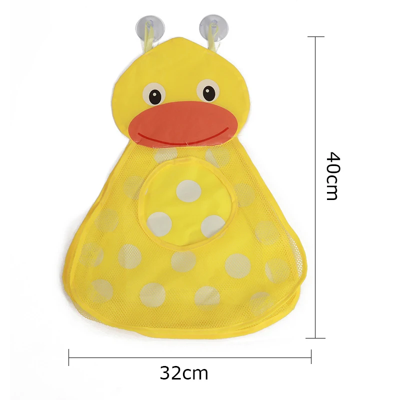 Baby Bath Toys Cute Duck Mesh Net Toy Storage Bag Strong With Suction Cups Bath Game Bag Bathroom Organizer Water Toys For Kids