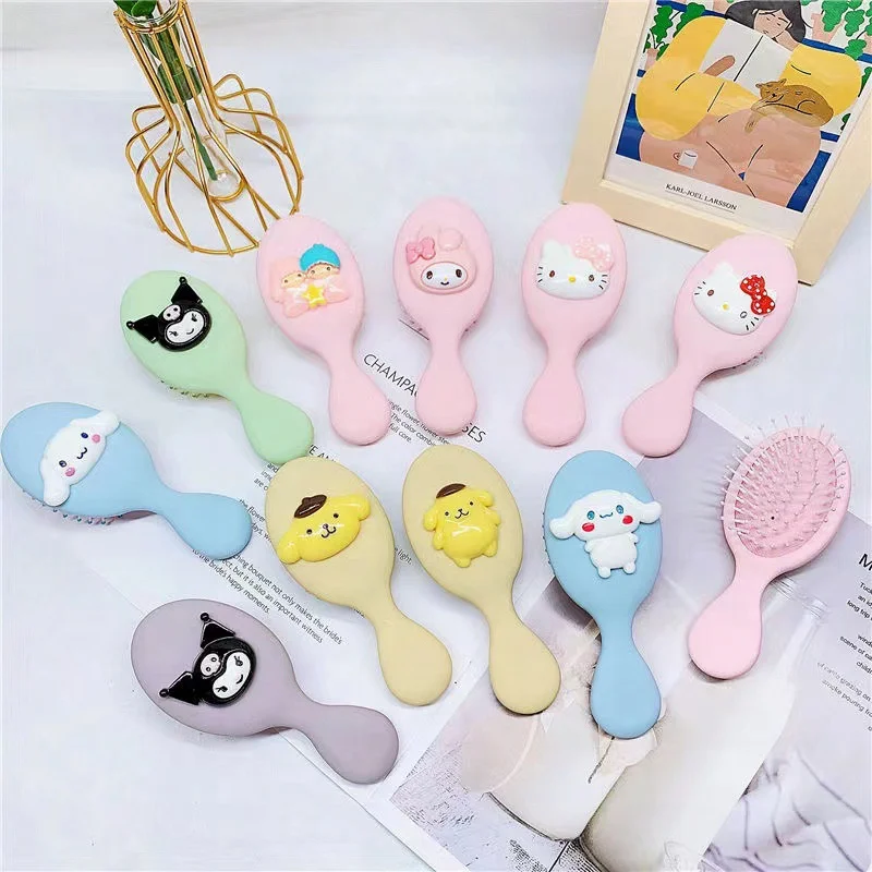 

Sanrio Макарон цветной мини портативный воздушная Подушка Расческа для детей девочек кавайная Мелодия Hello Kitty Kuromi макияж расческа подарок на д...