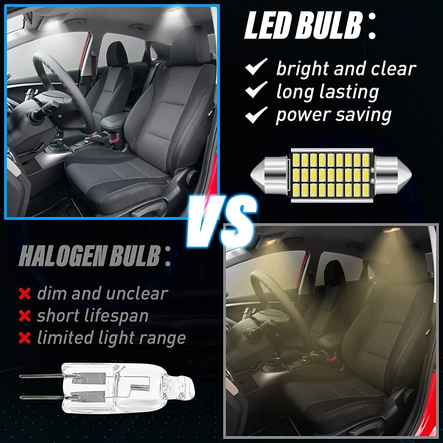 

T10 LED Light Car Bulbs 14 PCS Auto Lamp For Interior Dome Map Set Inside White