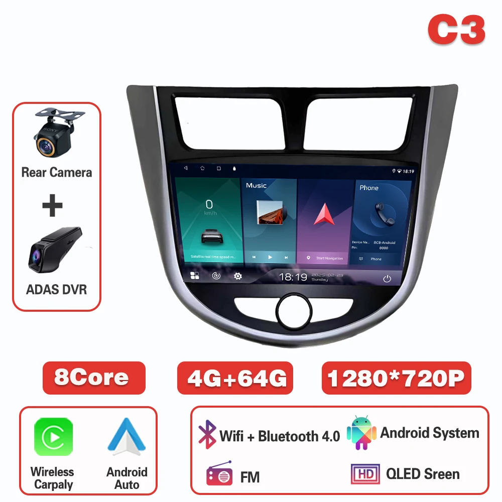 

Android 15 Carplay для Hyundai Solaris 1 2010-2016 Автомагнитола Авто 4G WIFI GPS-навигация Мультимедийный видеоплеер «все в одном»