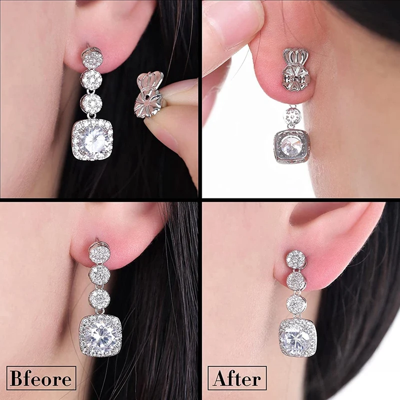 3 пары застежек для сережек регулируемые гипоаллергенные безопасные застежки