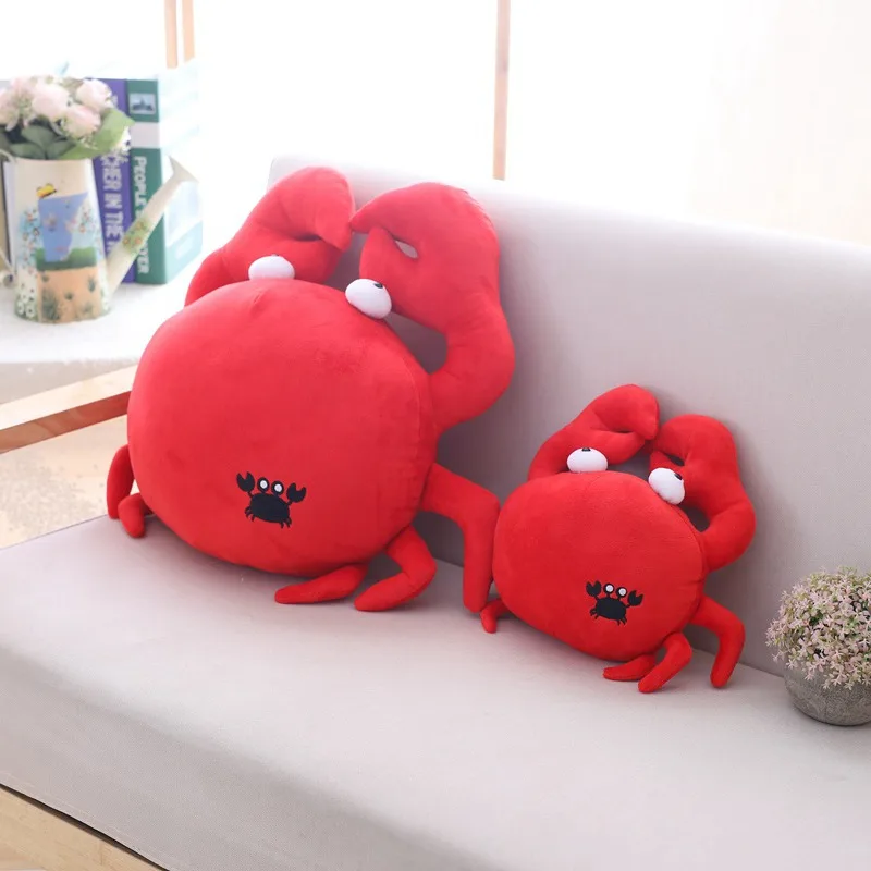

30cm/50cm Kawaii Funny Crab Plush Pillow Soft Red Crab Stuffed Cartoon Animal Toy Sofa Home Decoration Cushion Doll Friends Gift