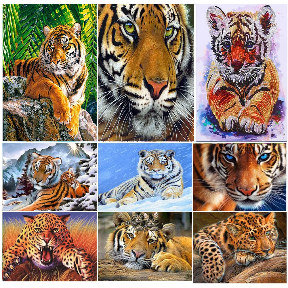 Алмазная 5D картина сделай сам животное тигр алмазная вышивка полная выкладка