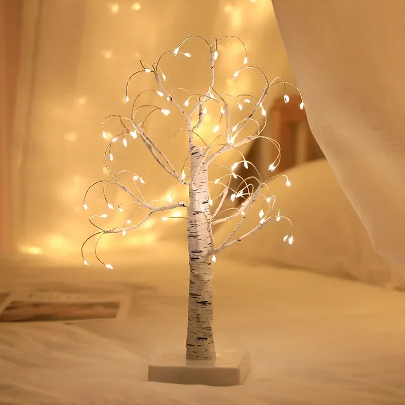

White Birch Simulated Luminous Tree Lamp Christmas Home Decoration Copper Wire Tree Lamp Courtyard Copper Wire Lamp