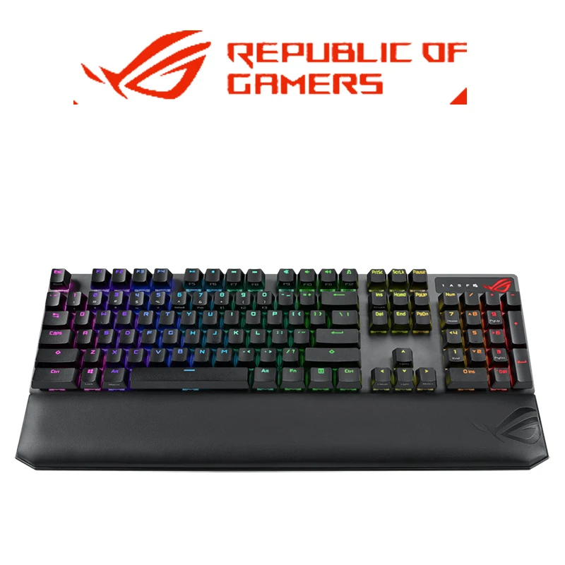Беспроводная игровая клавиатура ASUS ROG Strix Scope NX, 2,4 ГГц, Bluetooth, механическая, PBT, Aura Sync, RGB, Магнитная подставка для запястья