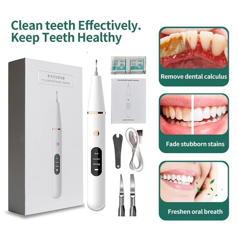 

Electric Teeth Cleaner Ultrasonic Dental Calculus Stain Remover Oral Tooth Plaque Tartar Scaler Pets Stone Teeth Whitening Tools
