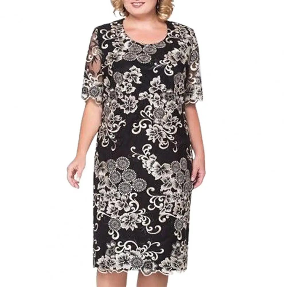 

robe femme Summer Dress Women 2022 Zipper Lace Patchwork Flower Jacquard Party Dress for Banquet Evening vestido