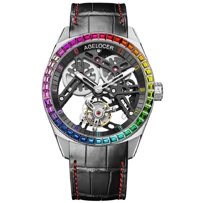 

AGELOCER New Tourbillon Watches Men Mechanical Watch Sapphire Power Reserve Limited Edition Skeleton Wrist Watch