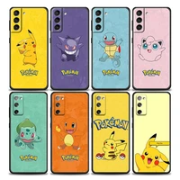 anime pokemen pikachu phone case for samsung galaxy s7 s8 s9 s10e s21 s20 fe plus ultra 5g soft silicone case cover funda capa